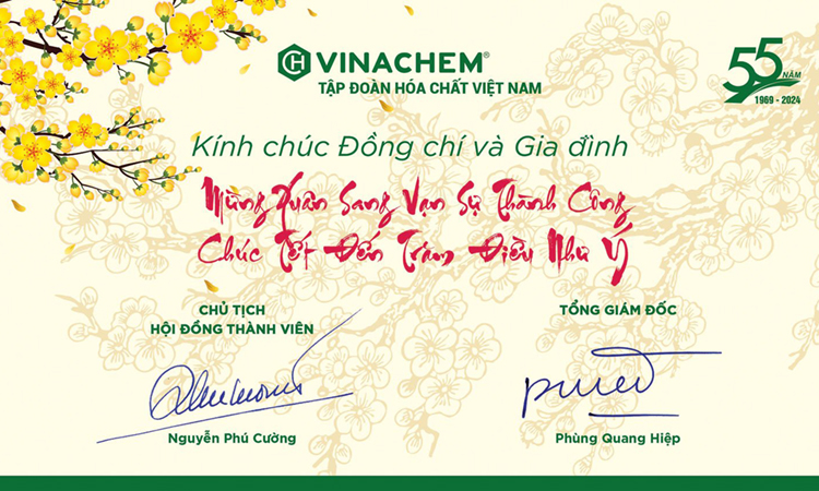 Thư chúc mừng năm mới 2024 của Lãnh đạo Tập đoàn Hóa chất Việt Nam